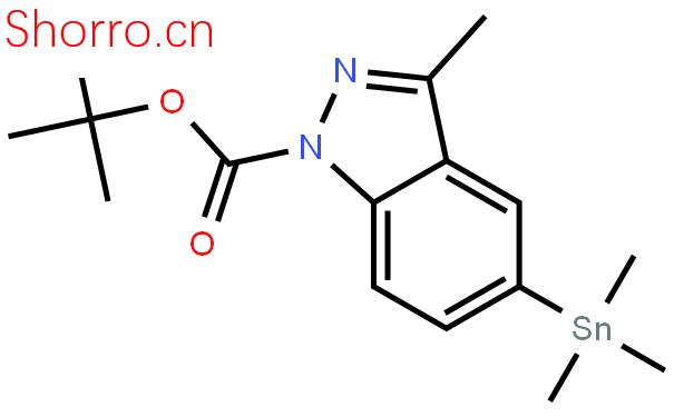 1-叔丁?；?3-甲基-5-三甲基錫吲唑結(jié)構(gòu)式圖片|855292-59-0結(jié)構(gòu)式圖片